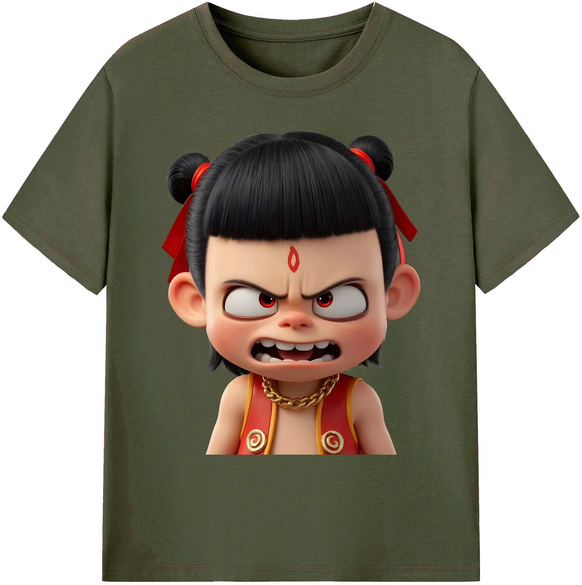 （画像用） Ne Zha 2 ナタ 魔童の大暴れ 綿100％ メンズ半袖Tシャツ｜肌触りやわらか＆通気性